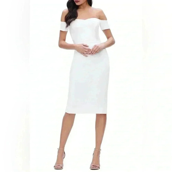 Dress the Population Dresses & Skirts - White Off-Shoulder Bodycon Dress by Dress the Population (Nordstrom) - Size S